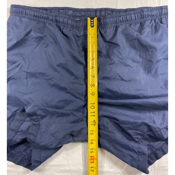Vintage 90's Nike Stitched Logo Lined Swim Trunks Shorts Men's Large Blue Mesh - Picture 2 of 10